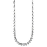 14k White Gold 27 3/4 carat Lab Grown Diamond VS/SI+ G+ Complete Round 16 inch Graduated Tennis Necklace